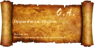 Oppenheim Anina névjegykártya